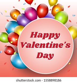 Valentines day Design with Balloons - Vector Format