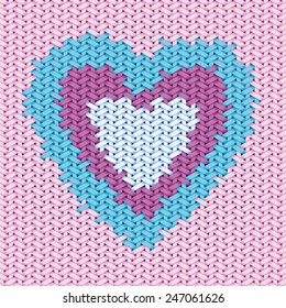 Valentines day design based on embroidery and woven pattern