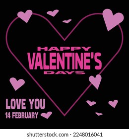 Valentine's day design with creative love composition of the hearts. Vector illustration. Holiday banner, web poster, flyer, stylish brochure, greeting card, cover. Romantic background