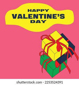 Valentine's day design with creative love composition of the hearts. Vector illustration. Holiday banner, web poster, flyer, stylish brochure, greeting card, cover. Romantic background