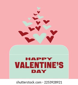 Valentine's day design with creative love composition of the hearts. Vector illustration. Holiday banner, web poster, flyer, stylish brochure, greeting card, cover. Romantic background