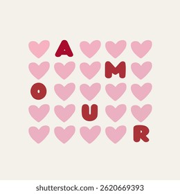 Valentine's Day design element and card, t-shirt design, wrapping paper and stationery