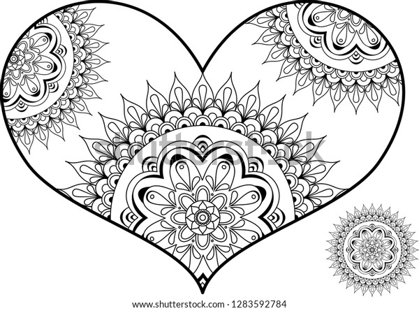 Download Valentines Day Design Element Zentangle Mandala Stock ...