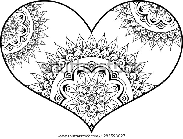 Download Valentines Day Design Element Zentangle Mandala Stock ...