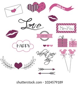 Valentines day design elements 