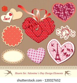 valentine's day design elements - different hearts