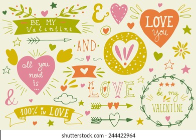 Valentine's day design elements. EPS 10.