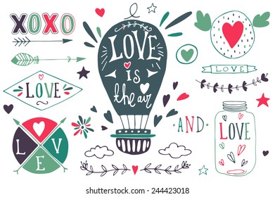 Valentine's day design elements. EPS 10.