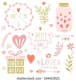 Valentine's day design elements. EPS 10.