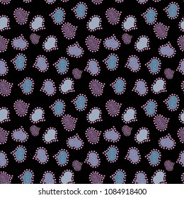 Valentines Day design. Elements on black, neutral and blue colors. Seamless Love pattern with hand drawn doodle hearts.