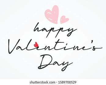 Valentine's day design with heart pattern and calligraphy/ typography of Happy Valentines Day text. Vector illustration.