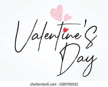 Valentine's day design with heart pattern and calligraphy/ typography of Happy Valentines Day text. Vector illustration.