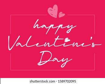 Valentine's day design with heart pattern and calligraphy/ typography of Happy Valentines Day text. Vector illustration.