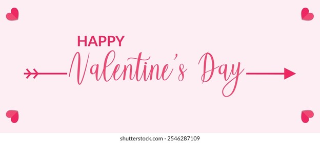 Valentine's Day design. Holiday banner, typography poster, social media post, flyer, greeting card. Romantic background. Romantic background design for celebrating Valentine's Day on 14 February.