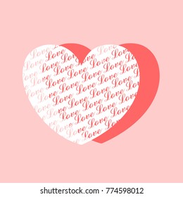 With Valentine's day. Design holiday cards. Delicate decorative heart. Love. Pink background. 