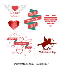 Valentine's day design, icons elements collection.