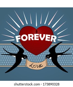 Valentine's day design, labels, icons elements collection. Vector illustration