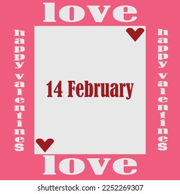 Valentine's day design with love. Vector illustration. Holiday banner, web poster, flyer, stylish brochure, greeting card, cover. Romantic background