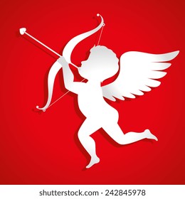 Valentines day design over red background, vector illustration.