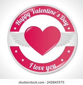 Valentines day design over white background, vector illustration.