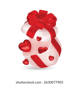 Valentines day design. Realistic gifts boxes. Open gift box full of decorative festive object. Holiday banner, web poster, flyer, stylish brochure, greeting card, cover. Romantic background