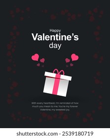 Diseño de San Valentín. Cajas de regalos rojas realistas. Caja de regalo abierta llena de objeto festivo decorativo. Anuncio de Festiva, cartel de Web, folleto, folleto con estilo, tarjeta de felicitación, cubierta. Fondo romántico