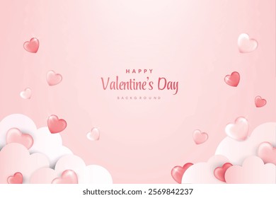 Valentine's day design. Realistic red pink gifts boxes. Open gift box full of decorative festive object. Holiday banner, web poster, flyer, stylish brochure, greeting card, cover. Romantic background