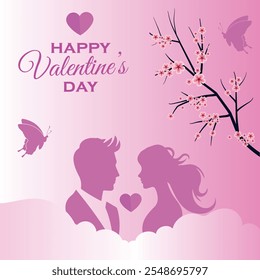 Valentine's day design with Romantic background . isolated on gradient background vector illustration. all layers are single for any customization .
