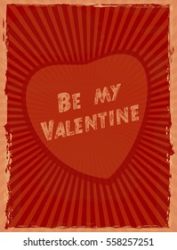 Valentine's Day design. Romantic background with pattern consisting of hearts and greeting inscription. Lettering card. Vector illustration