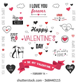Diseño de San Valentín conjunto .Vector ilustración