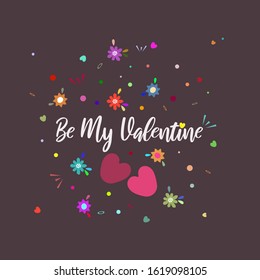 Valentine's day design template for card, poster, web or banner. Vector flat illustration