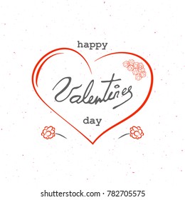 Valentines day design with text, hearts and flowers