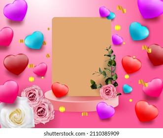 Valentine's day design vektor. Realistic. , greeting card, cover. Romantic background