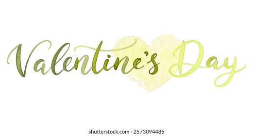 Valentine's Day design, watercolor heart, romantic typography, festive greeting card, love theme, soft colors.