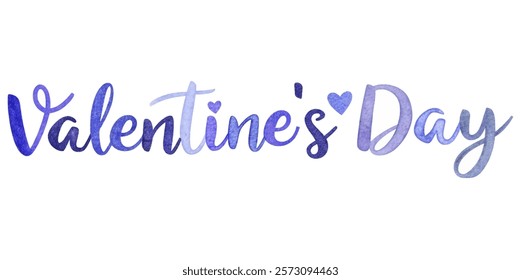 Valentine's Day design, watercolor lettering, romantic theme, festive colors, holiday celebration, love and affection.