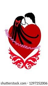 Valentines day design,Couple on Valentines day vector art