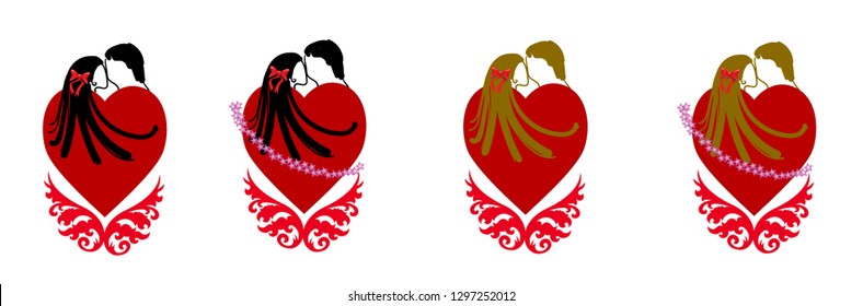Valentines day design,Couple on Valentines day vector art