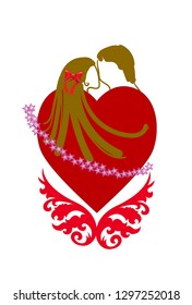 Valentines day design,Couple on Valentines day vector art