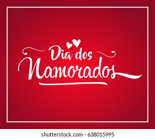 Valentines Day (dia dos namorados) romantic greeting card, typography card