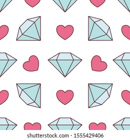 Valentine's day diamond background vector