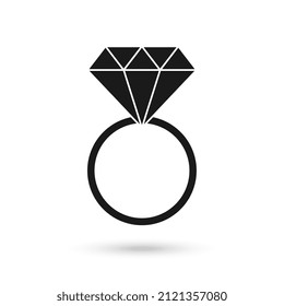 Valentines Day diamond ring flat icon