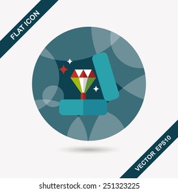 Valentine's Day diamond ring flat icon with long shadow,eps10