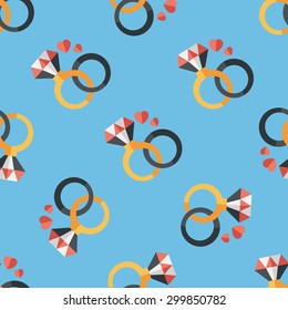Valentine's Day diamond ring flat icon,eps10 seamless pattern background