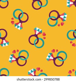 Valentine's Day diamond ring flat icon,eps10 seamless pattern background