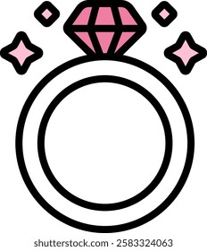 Valentine's Day Diamond Ring Icon 