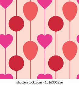 Valentines day different shaped balloon pattern collection