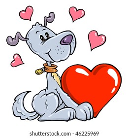 Valentine's Day - Dog with Heart