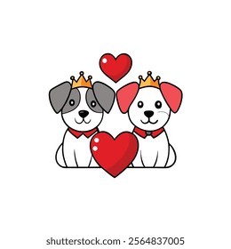 valentines day dog prejent vector 