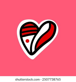 Valentine's day Doodle heart illustration, pink. Hand Drawn Heart