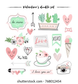 Valentine's day doodle set